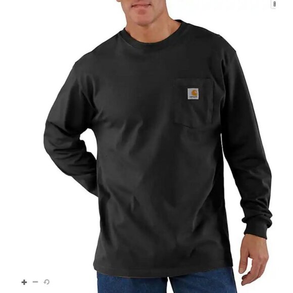 Carhartt Tops - Carhartt Loose Fit Size Medium T-Shirt Pocket Work Shirt Crewneck Long Sleeve Bl
